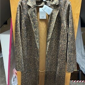 Magaschoni Cheetah Print Mid-Length Coat
